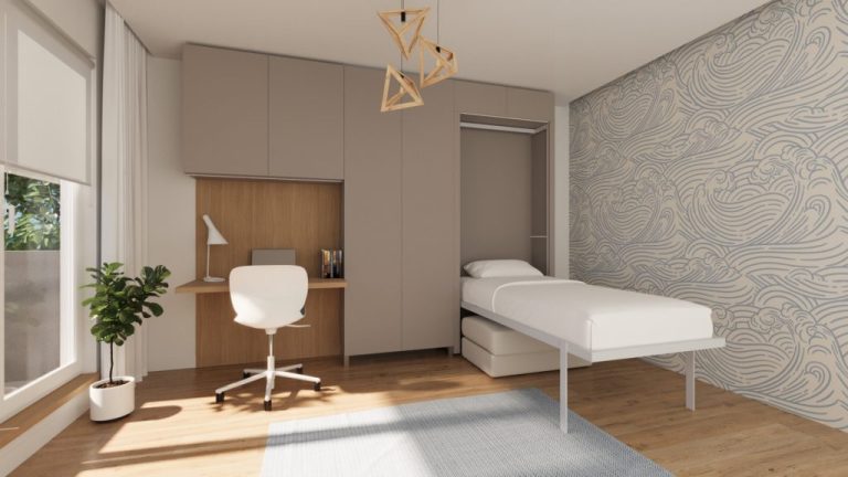 Kako kombinovati zidni krevet i radni sto u malom stanu
